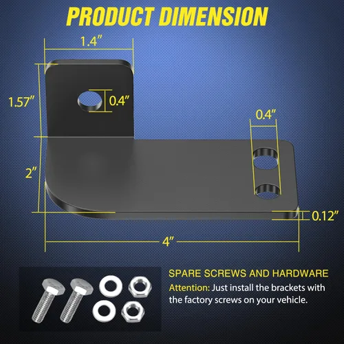 Vista 2 de Nilight Soportes de montaje para barra de luces de respaldo del techo trasero Luces LED inversas Compatible con jaula Pro-fit de Polaris Compatible
