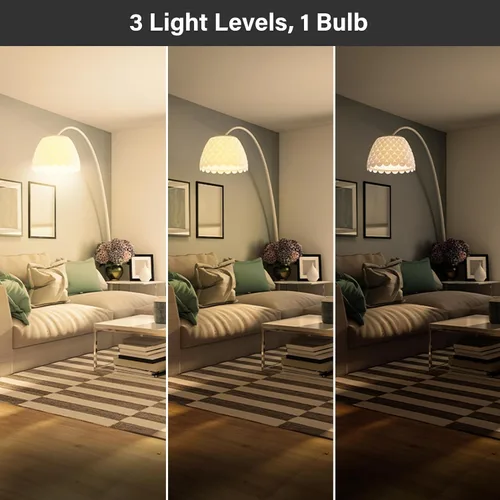 Vista 4 de Feit Electric Bombilla LED A19, interruptor IntelliBulb equivalente a 65 W, base media E26, 800 lúmenes, 2700 K, blanco suave, OM60/3DIMCA/LEDI