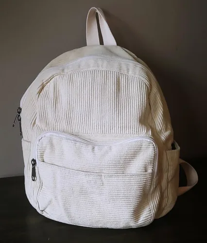 Vista 7 de MaxxCloud Mochila de mezclilla estética para mujeres y hombres, mochila casual de mezclilla, bolso de mano, mochila ligera para el hombro