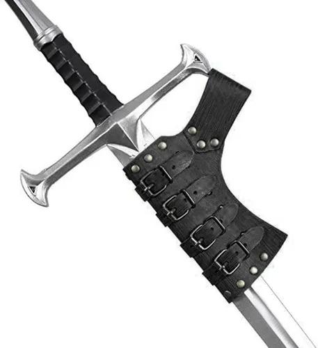 Vista 4 de Cinturón medieval de cuero de rana con hebilla ajustable para fiesta temática, accesorios de disfraces