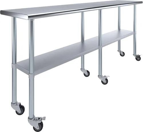 Vista 23 de Mesa de trabajo de acero inoxidable, mesa de metal