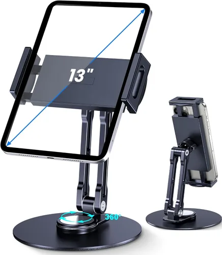 Vista 7 de CreaDream Soporte de pared para iPad, brazo de soporte ajustable y extensible de aluminio, compatible con tabletas de 4.7 a 13 pulgadas, teléfonos