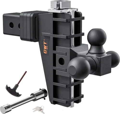 Vista 9 de GWTAUTO Enganche de remolque ajustable con gancho, enganche de caída de triple bola (1-7/8 x 2 x 2-5/16 pulgadas), se adapta a receptor de 2