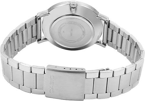 Vista 4 de Casio LTP-VT01D-4B Reloj analógico minimalista de acero inoxidable con esfera melocotón para mujer