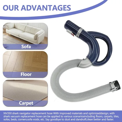 Vista 4 de Mango de manguera de repuesto NV360 mejorada compatible con Shark Navigator Lift-Away NV360 NV350 NV351 NV352 NV355 NV356 NV357 NV358 NV370 UV541