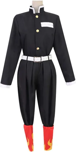 Vista 6 de Cosplay Anime Demonio Slayer Kimetsu no Yaiba Rengoku Kyoujurou disfraz