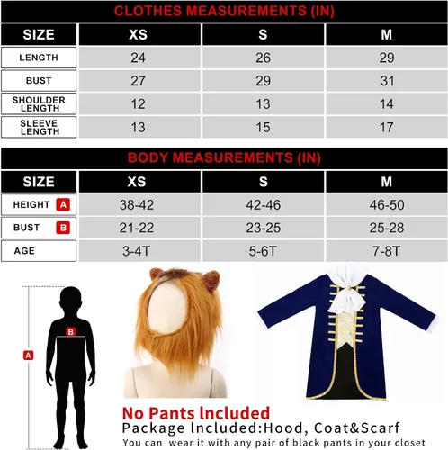 Vista 2 de Augwindy Prince Charming Costume Colonial Cosplay Dress Up Pretend Play Halloween Party for Toddlers Kids Boys Aged 3-12