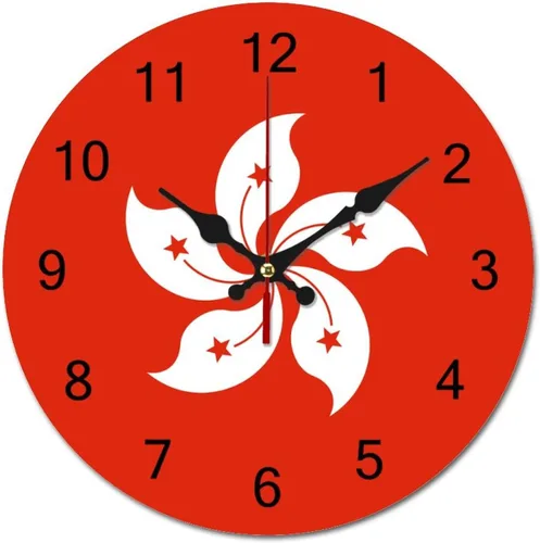 Vista 11 de The Flag of Cashmir - Reloj decorativo patriótico, funciona con pilas, 9 pulgadas, silencioso, sin tictac, números arábigos, decoración moderna