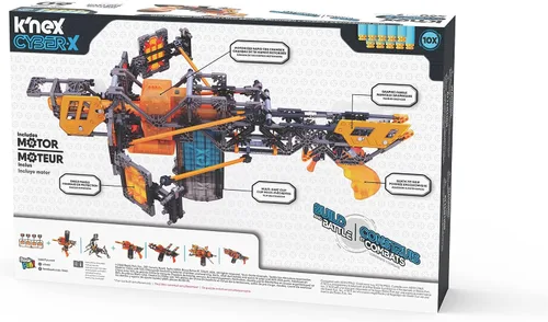 Vista 8 de K'NEX Cyber-X C10 Crossover Legacy con motor – Explosiones de hasta 60 pies – 460 piezas, 7 construcciones, objetivos, 10 dardos – Gran regalo