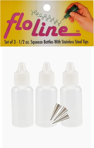 Vista 2 de Creative Mark Flo Line - Botella aplicadora de punta de precisión con puntas de acero inoxidable, para pintura artística, medios fluidos, tinta