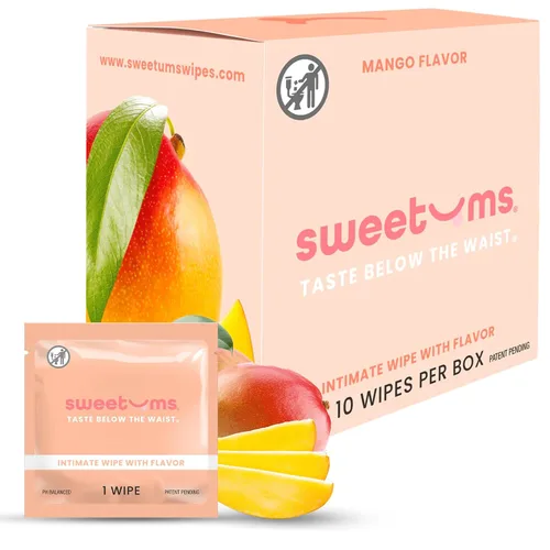 Vista 12 de Toallitas femeninas Sweetums para mujeres, envueltas individualmente - Toallitas íntimas con sabor y pH equilibrado - Paquete de 10 (cereza)