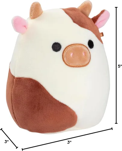 Vista 7 de Squishmallows Original de 5 Pulgadas Ronnie The Brown Cow - Peluche Pequeño Oficial de Jazwares - Juguete de Animal de Peluche Mini Coleccionable