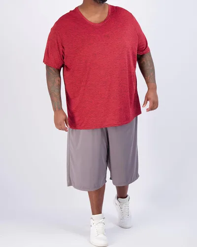 Vista 5 de Real Essentials Paquete de 3 camiseta elástica de manga corta con cuello en V para hombre grande y alto (3X alto-5X alto)