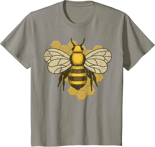 Vista 46 de Retro Beekeeper Beekeeper Honey Bumblebee Vintage Saves Bees T-Shirt Asphalt Grey