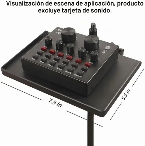Vista 3 de RTNLIT Bandeja de soporte de micrófono 7.9 "x 5.5" abrazadera pequeña