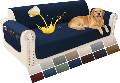 Vista 55 de Fundas de terciopelo 100% impermeables para sofá biplaza, fundas lavables para sofá de 2 plazas, fundas de sofá aptas para mascotas, protector