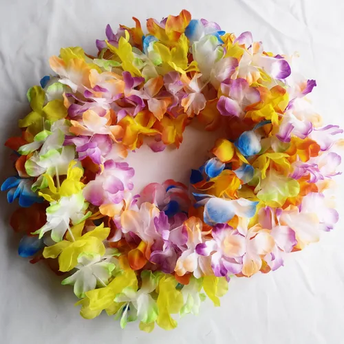 Vista 5 de FreshDear 12 unidades de leis hawaianos a granel, leis para fiesta luau, leis hawaianos para adultos, regalos de fiesta en la playa para adultos