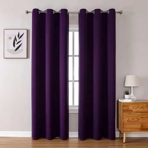 Vista 147 de ChrisDowa - Cortinas cortas para ventana de 40 pulgadas para dormitorio - Cortinas cortas con ojales y aislamiento térmico para oscurecer