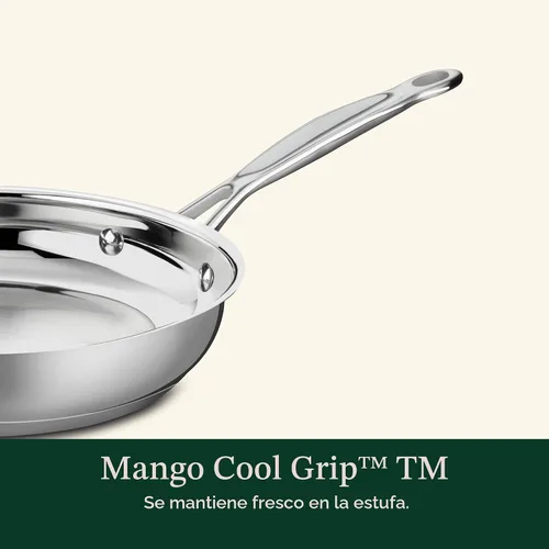 Vista 3 de Cuisinart 722-20 Colección de utensilios de cocina clásicos de acero inoxidable de 8 pulgadas, sartén abierta de 8 pulgadas