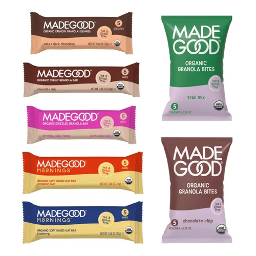 Vista 9 de MadeGood Barras de granola con chispas de chocolate, 40 unidades (0.85 onzas cada una) contienen nutrientes de verduras, aperitivos sin gluten Sin