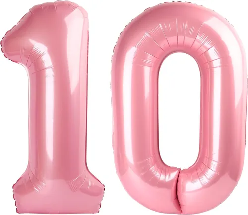 Vista 295 de Globos con números de 40 pulgadas, color negro, para decoraciones de cumpleaños de 10 a 100 años Jumbo 40In & Vibrant Color, With Hanging Holes