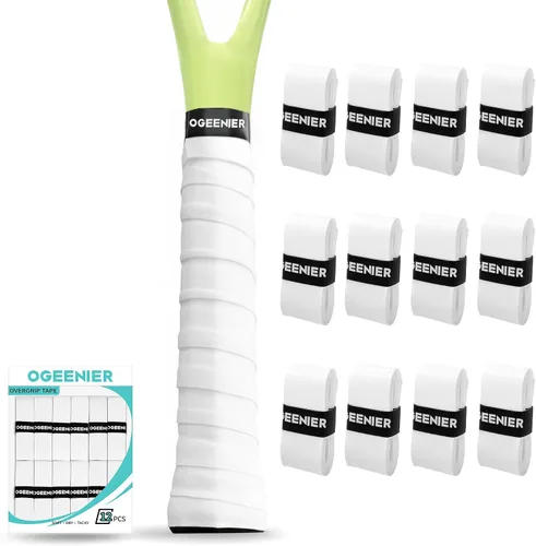 Vista 28 de OGEENIER Cinta de agarre para raqueta de tenis, paquete de 3, 6, 12 cintas de agarre de tenis, absorbente y antideslizante, cinta de agarre suave