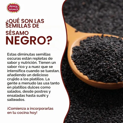 Vista 3 de Semillas de sésamo negro crudo, bolsa de 3 libras - Natural - By Spicy World