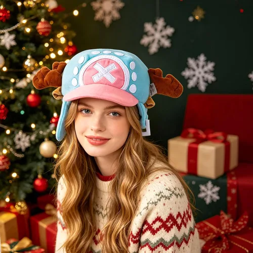 Vista 5 de Anime Tony Tony Chopper - Sombrero de cazador de cosplay de una pieza, sombrero de aviador, gorro de invierno cálido, talla única