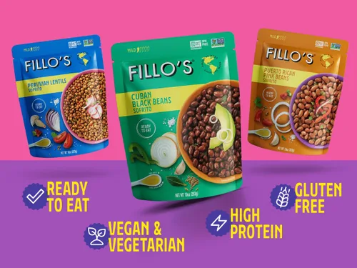 Vista 2 de Fillo's Paquete de Variedad de Frijoles Listos para Comer Frijoles Negros, Lentejas y Frijoles Rosados Sin Gluten, Sin Conservantes, Aptos