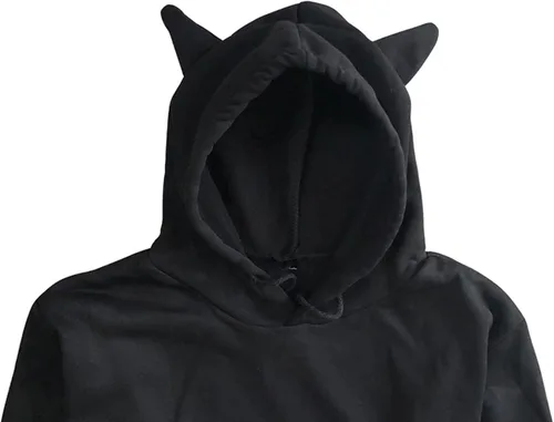 Vista 2 de JUNG KOOK Kpop - Conjunto de 2 piezas con capucha Jungkook Jhope V Suga Jin Jimin Rap Suit Sudadera con orejas de gato con capucha