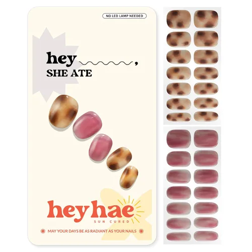 Vista 14 de Heyhae Paquete surtido de tiras de uñas de gel semicuradas (paquete de 4) No necesita lámpara LED Fácil de aplicar y quitar, calidad de salón
