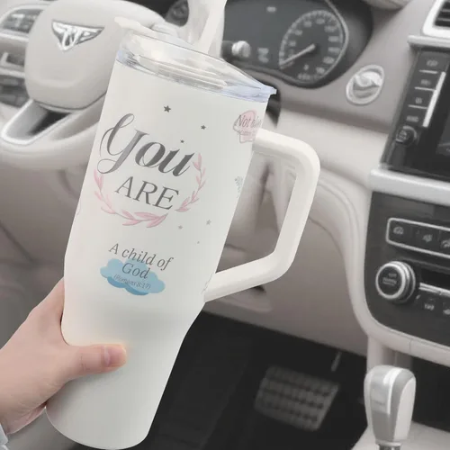 Vista 6 de Tamarac Regalos cristianos para mujeres, vaso de inspiración de 40 onzas con asa y tapa con pajilla, taza de café de viaje de acero inoxidable