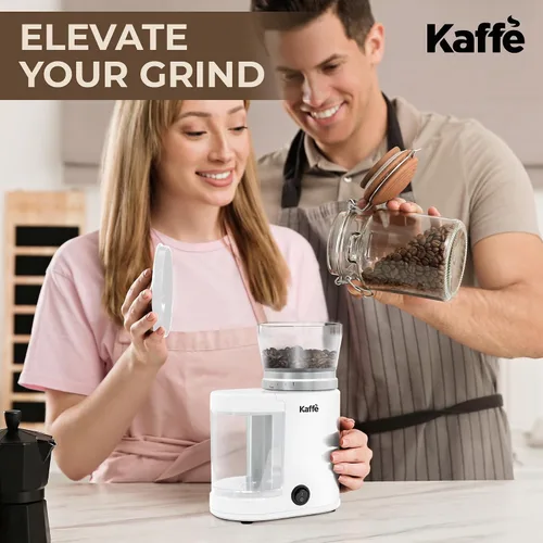 Vista 7 de Kaffe - Molinillo eléctrico de café con rebabas (5.5 onzas) con ajustes de grosor ajustables, rebabas planas, [nuevo motor mejorado], molinillo