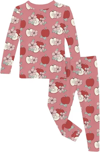 Vista 103 de KicKee Pants Conjunto de pijama de manga larga con estampado de piezas