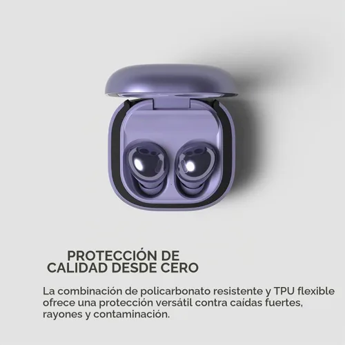Vista 7 de VRS Design Funda moderna para Galaxy Buds (2023, 2022, 2021, 2020), color morado
