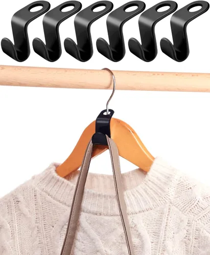 Vista 9 de 100 ganchos de conexión para colgar ropa, ganchos de plástico en cascada, ganchos extensores, ganchos de conexión, ahorro de espacio para armario