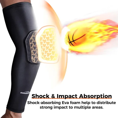 Vista 2 de Manga protectora para el codo de COOLOMG, 2 unidades para niños, para baloncesto, equipo protector para la mano, el brazo y el codo, para adultos