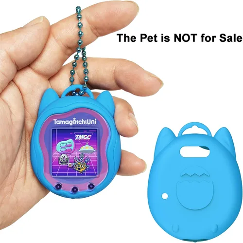 Vista 4 de Tamagotchi Uni Interactive Virtual Pet, protector de pantalla para Tamagotchi Uni Pet Band Accesorios (cubierta de silicona) (azul)