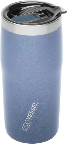 Vista 7 de EcoVessel METRO - Vaso de acero inoxidable al vacío, botella de agua aislada, taza de café de viaje con tapa deslizante y base antideslizante, taza