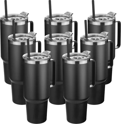 Vista 20 de Hasle Outfitters - Vaso de acero inoxidable de 40 onzas con asa, juego de vasos térmicos aislados al vacío, taza de viaje reutilizable de doble