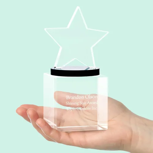 Vista 6 de Baudville Trofeo grabado - Premio de cristal - Mini en forma de estrella