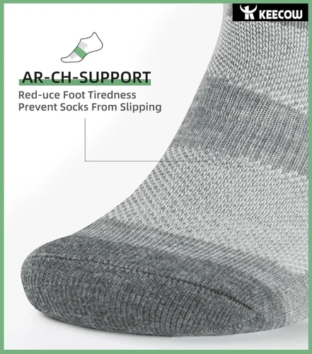 Vista 3 de KEECOW Performance Comfort No Show Ankle Cushioned Socks for Men & Women, Athletic, Tab, Short, Socks for Running, Outdoor