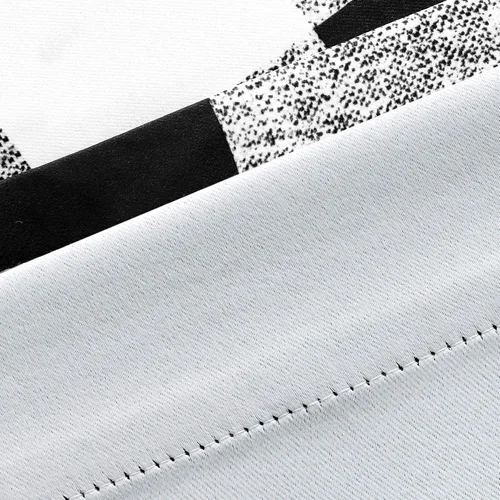Vista 7 de DriftAway Cenefas de Cortina a Cuadros Buffalo con Bolsillo para Barra, Cenefa de Cortina Forrada con Aislamiento Térmico Opaco Negro y Blanco