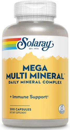 Vista 8 de Solaray Mega Multi Mineral, 200 Cápsulas (25 Porciones, 100 Cápsulas)