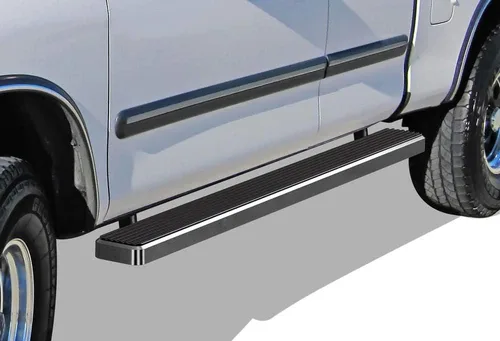 Vista 9 de APS Estribos (estilo estribo plateado) Estribos Nerf, escalones laterales compatibles con Toyota Tundra 2000-2006 Access Cab (requiere perforación)