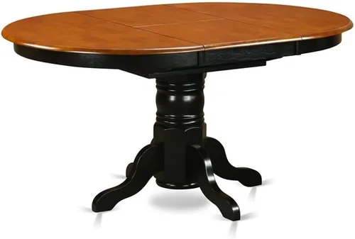 Vista 3 de East West Furniture AVON5-BLK-LC - Juego de mesa de comedor de 5 piezas para 4 personas, incluye una mesa de cocina ovalada con hoja de mariposa y 4