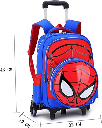 Vista 6 de WZCSLM Bolsas escolares para estudiantes, mochila de viaje, carrito de equipaje, Azul Patchwork, 18"X13.38"X5.9", Moda