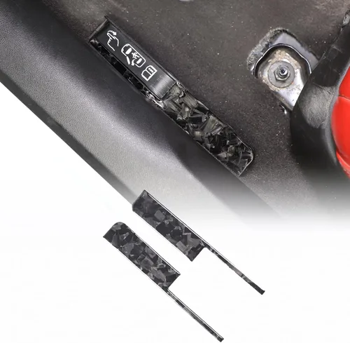 Vista 8 de Adhesivo de interruptor de cerradura de puerta de emergencia de fibra de carbono 3D suave Compatible con Corvette C8 Stingray Z06 Z51 2020 2021 2022