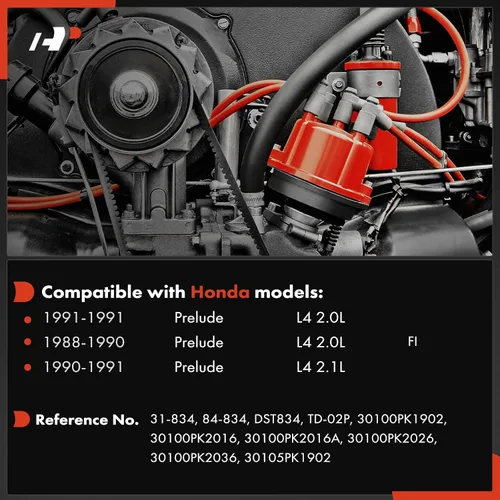 Vista 2 de Distribuidor de encendido A-Premium con tapa y rotor compatible con Honda