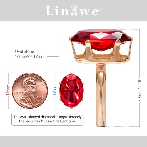 Vista 2 de Linawe Cubic Zirconia Imitation Diamond Moissanite Rings for Women, 14K GoldRose GoldSilver Adjustable Chunky Ring, Costume Rhinestone Jewelry for